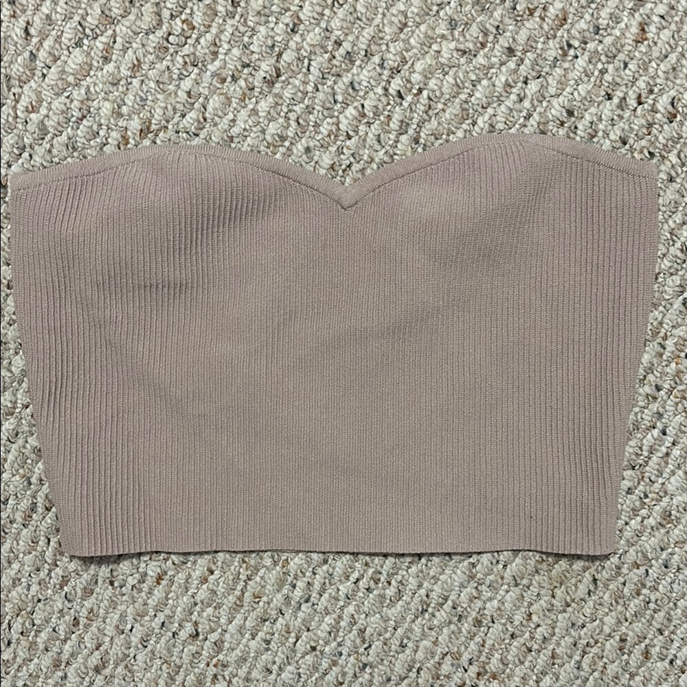 LA Hearts Ribbed Tan Tube Top
